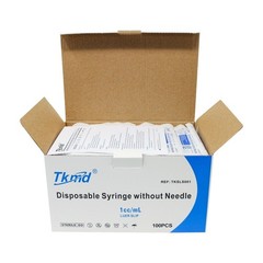 Tkmd Disposable Syringe 1cc/ml w/o Needle box of 100pc