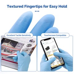 200/1200 JMU Nitrile Gloves Medical Exam 3.5 Mil Latex Free Powder Free XS/S/M/L