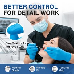 Schneider Nitrile Exam Gloves 5 Mil Blue Latex-Free Powder-Free Disposable