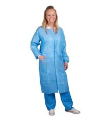 Durable SMS 45 GSM medium unisex lab coat made for Adult M/L High Quality 20 Pcs