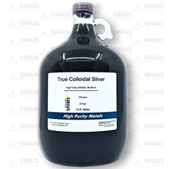 True Colloidal Silver – 100 ppm – 1 US Gallon (128 Fl Oz) in Clear Glass Jug
