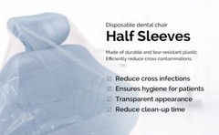 225PCS Dental Unit Half Chair Sleeves Disposable PE Cover Clear Medium 27.5″x24″