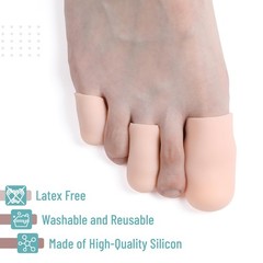 Dr. JK- Silicone Toe Protectors for Men & Women, 6 Pairs, Multi Size, Skin