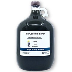 True Colloidal Silver – 100 ppm – 1 US Gallon (128 Fl Oz) in Clear Glass Jug