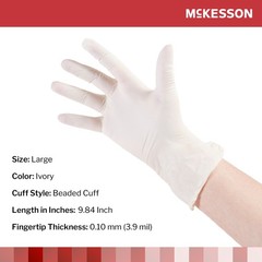 McKesson Stretch Vinyl Exam Glove, Large, Ivory