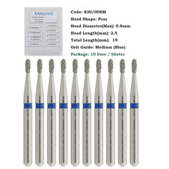 Dental Diamond Burs 330 Pear 830/010C 830/008M Medium Coarse Grit FG High Speed