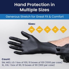 Adenna Dark Light 9 mil Nitrile Powder Free Exam Large (Pack of 100), Black