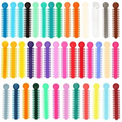 Dental Orthodontic Ligature Ties + Elastic Power Chain Long Short Close 44 Color