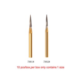10-100PCS Dental Trimming & Finishing Gold Burs Carbide Burs FG 7901 7902 KY