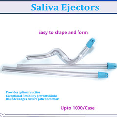 1000 (1 Box) Clear n Blue Dental Saliva Ejectors Ejector Disposable Suction Tips
