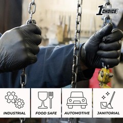 100 Pack Medium Black Nitrile Disposable Gloves For Automotive Work