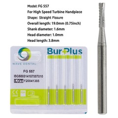 Wave Dental Carbide Burs FG 556 557 169L 701L High Speed Burs Friction Crip 19mm