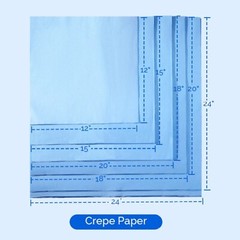 1000PCS 15″x15″ Dental Sterilization Wrap Sheet Autoclave Crepe Paper 60grams