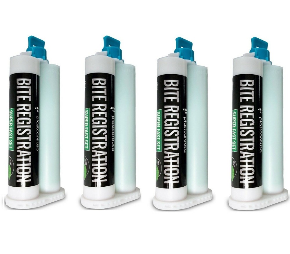 4 x Dental Bite Registration Material, Super Fast Set, 50ml Cartridges, German