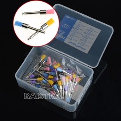 100pcs Dental Prophy Polishing Brushes Polisher Flat Type Colorful Nylon