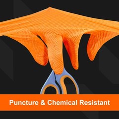 8 Mil Orange Nitrile Disposable Gloves Heavy Duty Industrial RDT for Mechanic…
