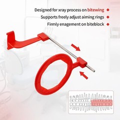 5Pcs Bitewing X-ray Aiming Arm – Color Coded Rinn XCP Style Red Positioning Arm