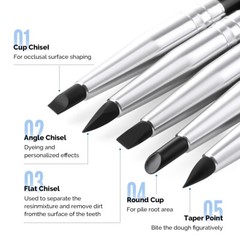 5pcs/Set Dental Composite Resin Porcelain Brush Pens Shaping Silicone Tooth Tool