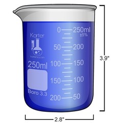 250ml Borosilicate Graduation Beaker – Lightweight and Thermal Shock Resistant