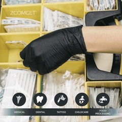 AMMEX Black Nitrile Exam Gloves, Case of 1000, 3 Mil, Size Medium, Latex Free,
