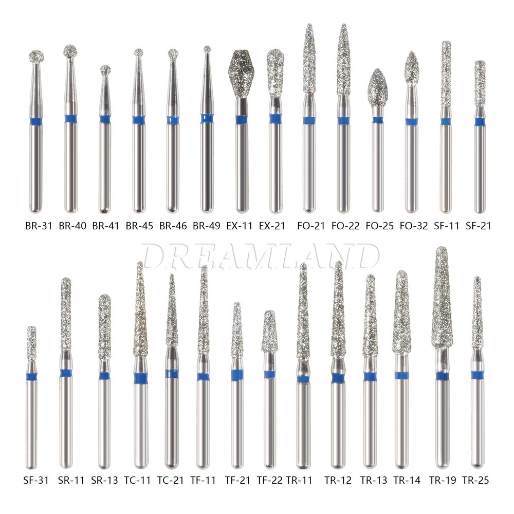 5-100pcs Fresas Dental Diamante para Preparación de Coronas y Puentes Dientes