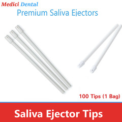 100 (1 Bag) White Dental Saliva Ejectors Ejector Suction Tips, Top Deal!