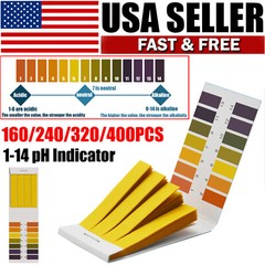 1-14 pH Indicator Test Strips Laboratory Paper Litmus Tester Urine Saliva160-400