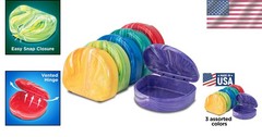 Chic Marble Mouth Guard Holders – Assorted Colors, 3-Pack for Stylish Storage
