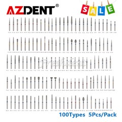 AZDENT 100Type Dental Diamond Burs FG Drill F High Speed Handpiece 1.6mm 5pc/PK