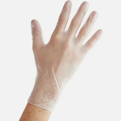 Individual 3 Mil Powder-Free Disposable Vinyl Gloves, Clear, Large (1000 Count)