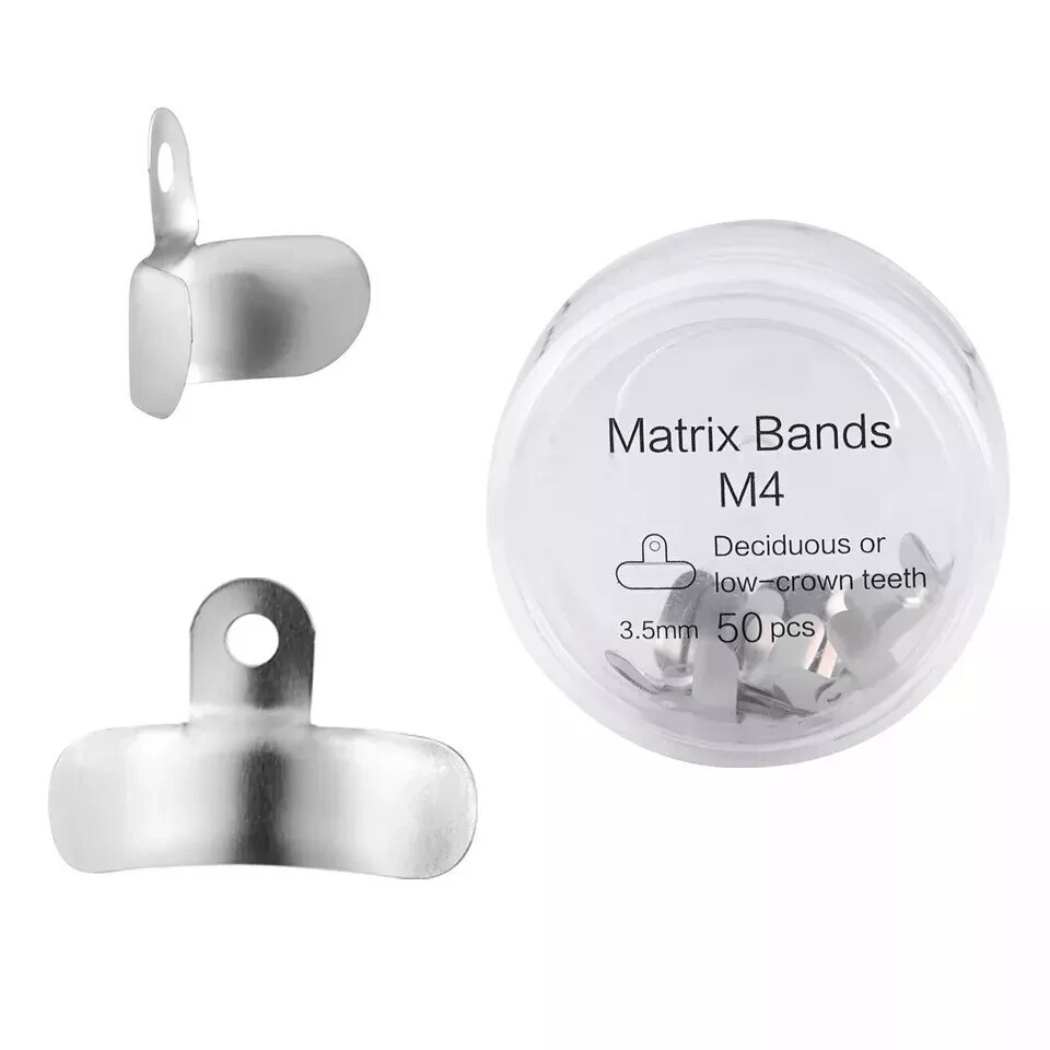 50Pcs/box Dental Sectional Matrix Bands M4 Metal Sectional Contoured Matrice
