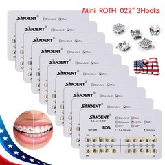 Dental Orthodontics Brackets Brace Mini Roth.022 Hooks 3 Metal 20pcs/pack