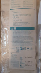 Lot of 292 Sterile White Polyisoprene Gloves Sizes (6,7.7 1/2,8) Exp 07-2025