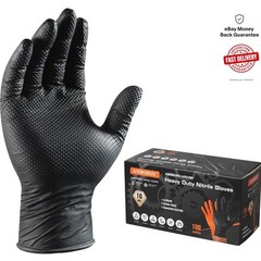 Diamond Textured Grip Nitrile Gloves – 10 Mil Thickness, Heavy Duty, Medium Size