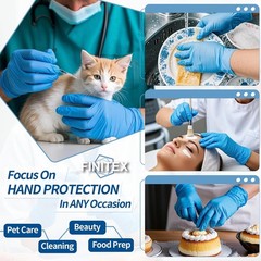 Extra Strong Blue Nitrile Disposable Gloves – 200 Pack, Ambidextrous & Textured