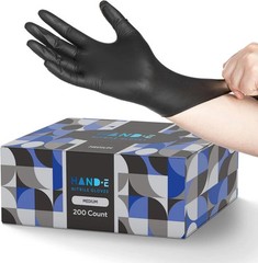 Black Nitrile Disposable Gloves Latex Free Cooking Mechanic Gloves