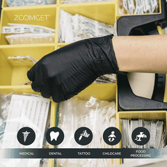 Black Nitrile Disposable Exam Gloves, 3 Mil, Latex & Powder Free, Food-Safe, Tex