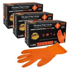 Dura-Gold Duratection 8 Mil Orange Super Duty Diamond Textured Nitrile