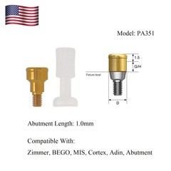 Zest Implant Locator Abutment for Zimmer Screw-Vent 3.5/4.5 Platform 1-5.0mm GH