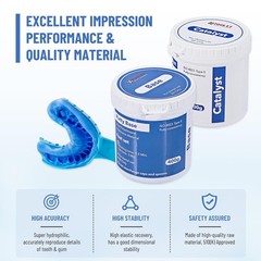 Dental Putty Fast Set VPS Dental Impression Material (400g Base & 400g Catalyst)