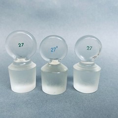 Chemglass Pennyhead Stopper #27 Solid Flask Length Lot of 3 Stoppers