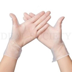 Lot of 6 – Clear Vinyl Powder-Free Large Disposable Gloves – 100 ct Each