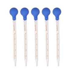 5 Pcs Glass Pipette Dropper 0.5ml, 1ml, 2ml, 3ml, 5ml, 10ml, Liquid Dropper