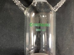 CHEMGLASS 200mL 24/40 4mm TEF STPK F Frit Solid Phase Peptide Synthesis Vessel
