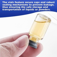 100PCS 2/3ml Glass Vials Headspace Vials Lab Sample Vials with 13mm Caps New