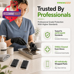 Individually Wrapped Black Nitrile Gloves X-large, 510(k)-cleared 5 Mil