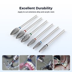 Dental Tungsten Steel Carbide Burs Lab Polishing Cutting Bur Drills HP 2.35mm