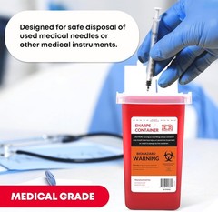 Secure 6 Count Sharps Container with Split Lid