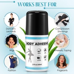 Electricwise 1 Pcs Roll On Body Adhesive For Dancers Sweat Resistant Water Wash