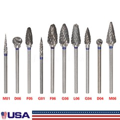 10 Pcs Tungsten Carbide HP Dental Acrylic Bur Drill Coarse Cutter 2.35mm Shank